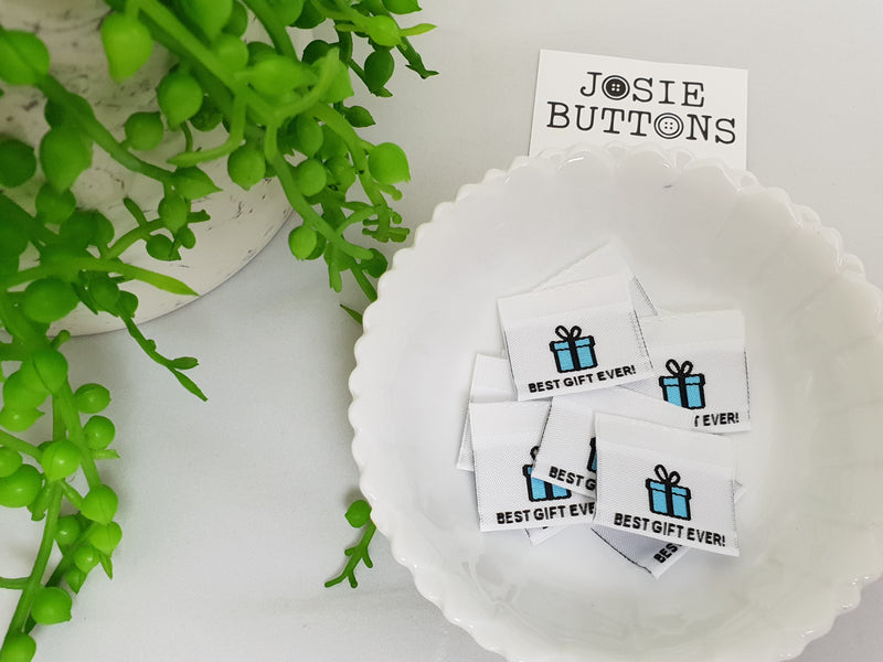 Best Gift Ever (blue) - Labels by Josie Buttons
