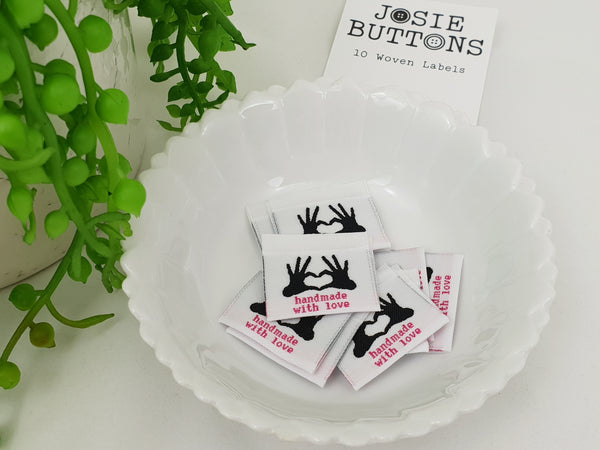 Handmade With Love (hands) - Labels by Josie Buttons