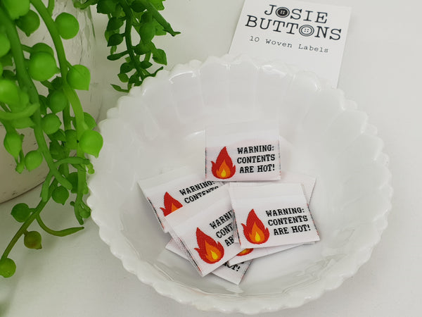 Warning Contents Are Hot - Labels by Josie Buttons