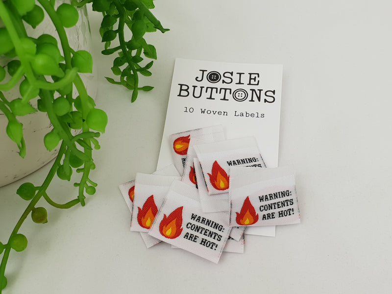 Warning Contents Are Hot - Labels by Josie Buttons