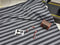 REMNANT - 78cm Stormy Grey Yarn Dyed Stripes - cotton lycra - clearance