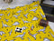 Yellow Origami Dinosaurs - cotton lycra - 150cm wide