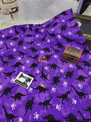 Dinosaurs - Purple - cotton lycra - 150cm wide