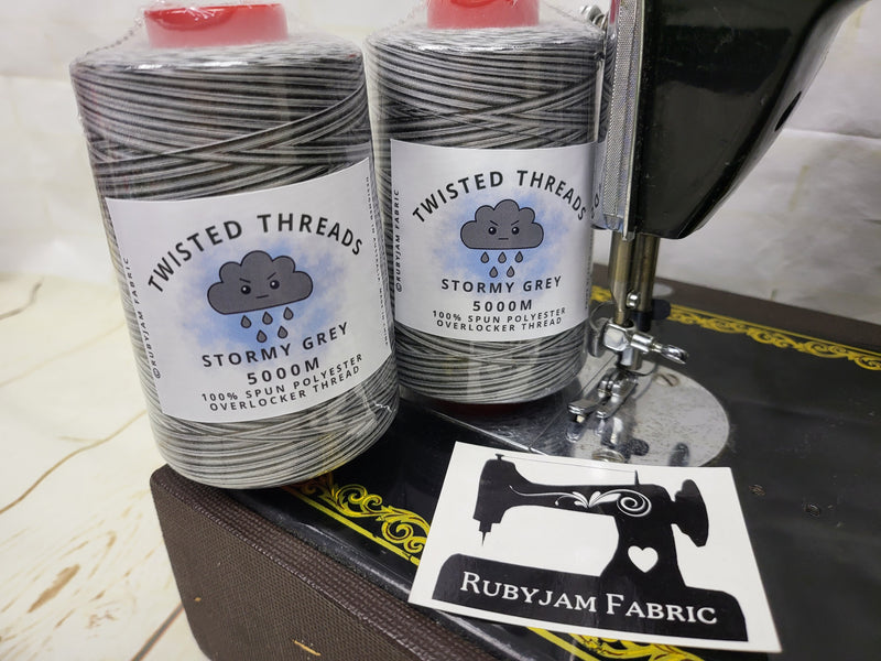 Stormy Grey - Twisted Threads - 5000M Variegated Overlocker Thread