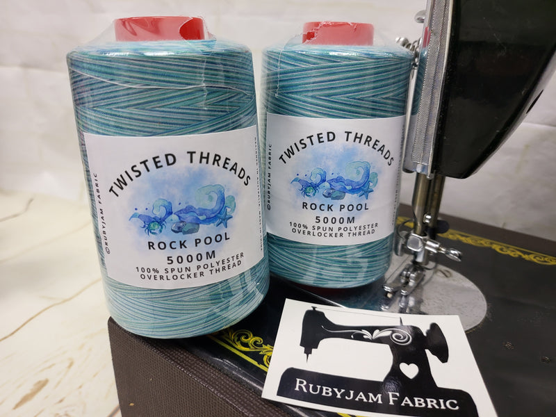 Rock Pool Blue - Twisted Threads - 5000M Variegated Overlocker Thread