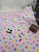 Candy Hearts - cotton lycra - 150cm wide