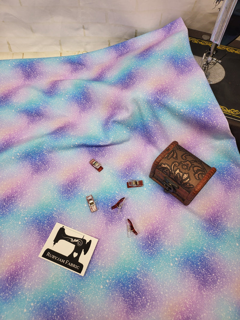 Faux Glitter Ombre - cotton lycra - 150cm wide