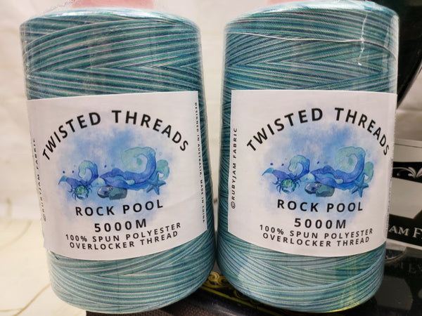 Rock Pool Blue - Twisted Threads - 5000M Variegated Overlocker Thread