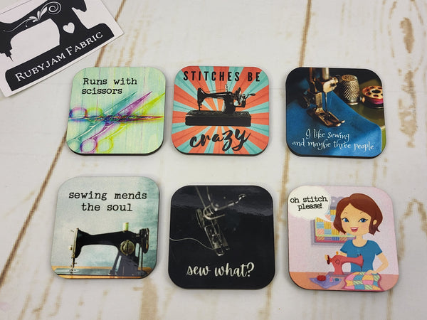 Sewing Themed Magnets - Design 1 - Set of 6 - Bespoke