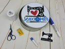 Sewciopath - Sewing Storage Tin (Round) - Bespoke