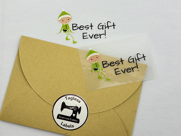 Best Gift Ever Christmas Elf Green - Tagless Label Transfers