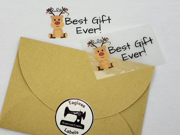 Best Gift Ever Christmas Reindeer - Tagless Label Transfers