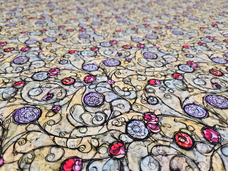 Stained Glass Jewels - cotton lycra - 150cm wide
