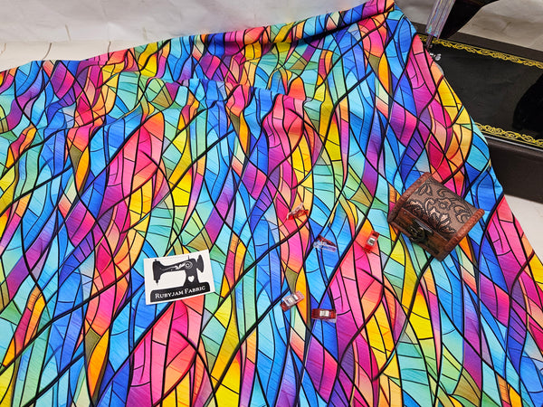 Stained Glass - cotton lycra - 150cm wide