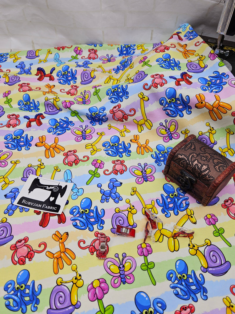 Balloon Animals - cotton lycra - 150cm wide