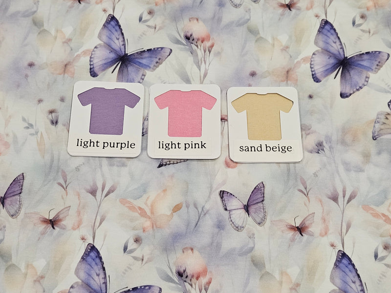 Butterfly Field - Purple - cotton lycra - 150cm wide