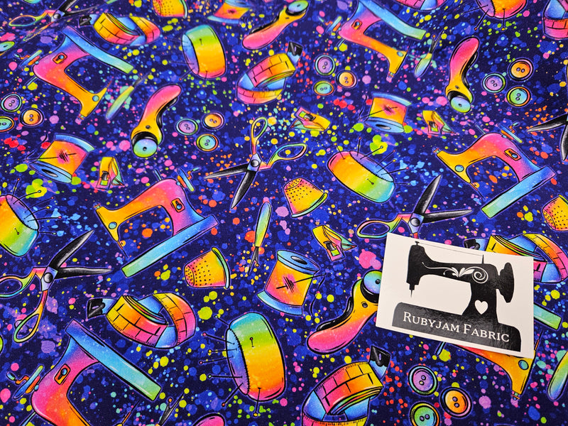 Rainbow Sewing - cotton lycra FRENCH TERRY - 150cm wide