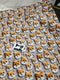 Faux Knitted Foxes - cotton lycra FRENCH TERRY - 150cm wide