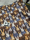 Faux Knitted Rabbits Brown - cotton lycra FRENCH TERRY - 150cm wide