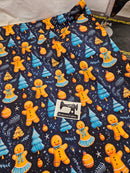 Christmas Gingerbread - cotton lycra - 150cm wide - clearance