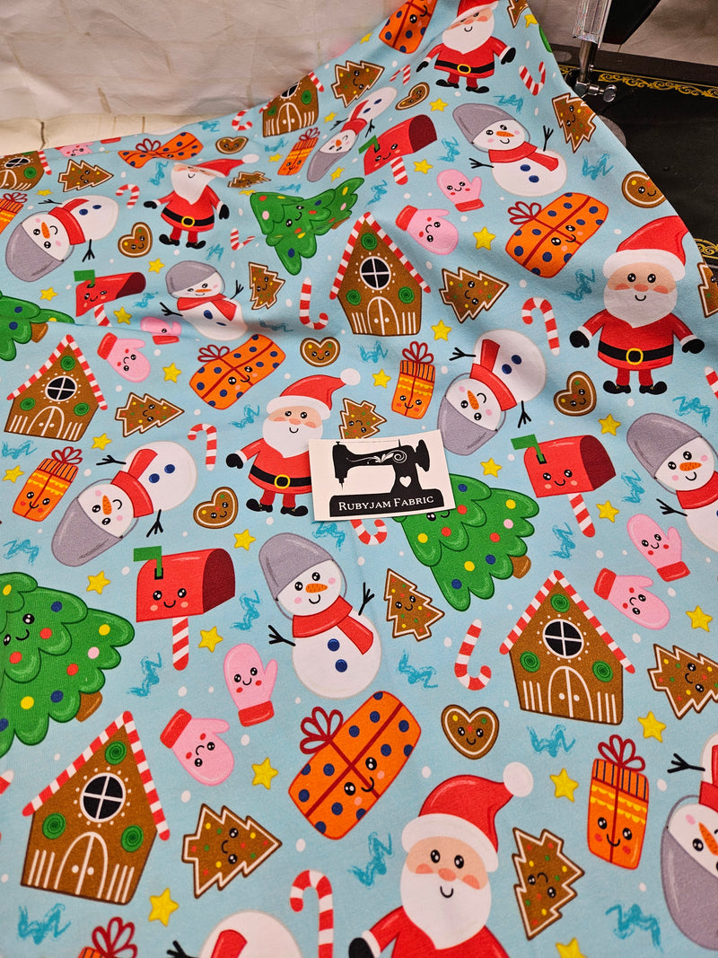 Kawaii Christmas - cotton lycra - 150cm wide - clearance