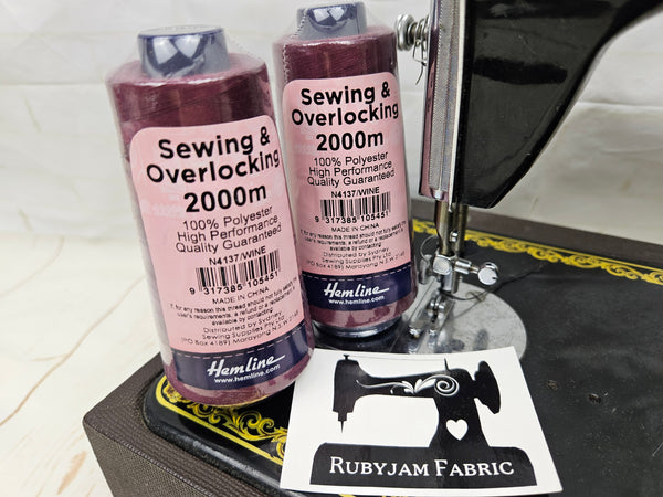 Hemline Overlocker thread, wine, 2000M - clearance