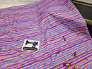 Pink Purple Faux Glitter Stripes - cotton lycra - 150cm wide