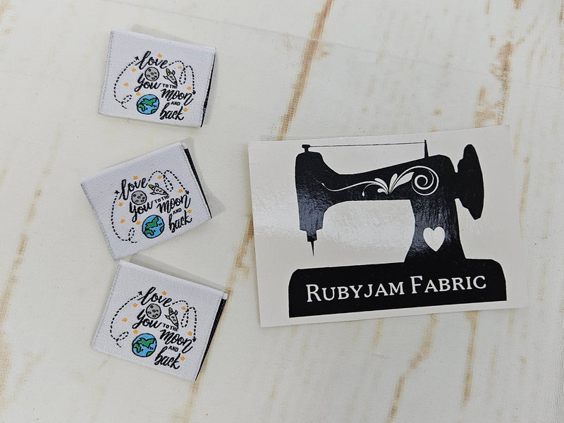 "Love You To The Moon And Back" Woven Clothing Labels - Pack of 10