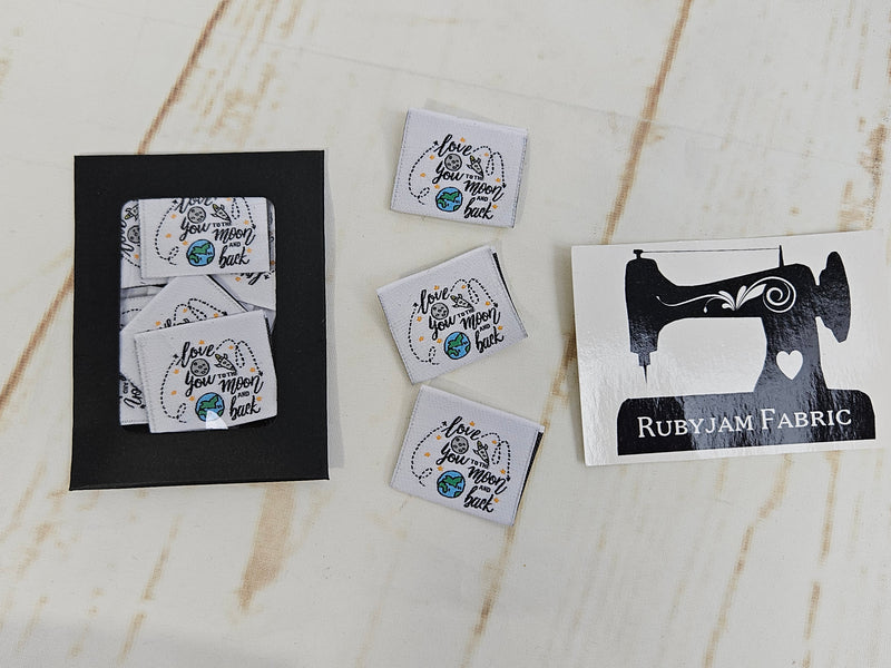 "Love You To The Moon And Back" Woven Clothing Labels - Pack of 10