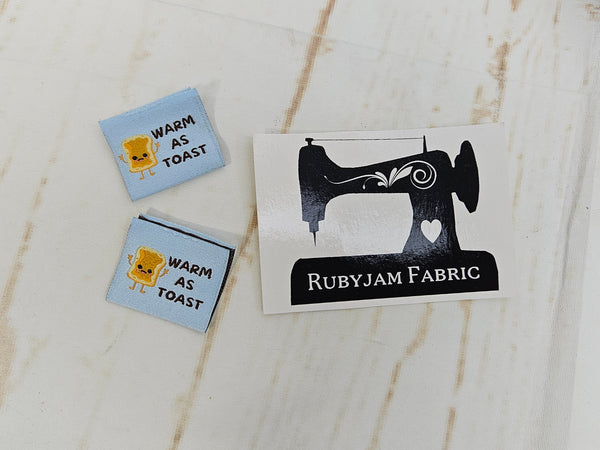 "Warm as Toast" Woven Clothing Labels - Pack of 10