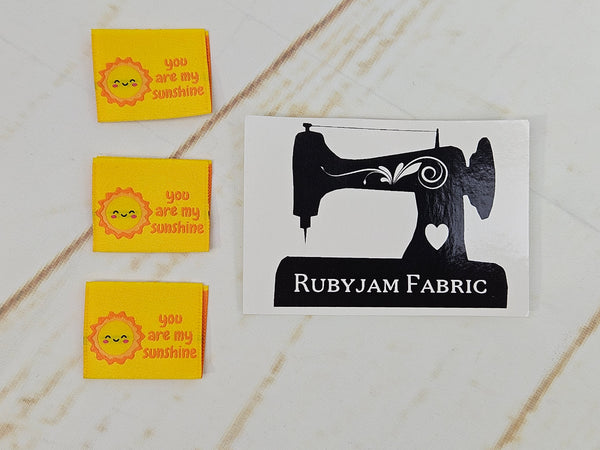 Kawaii Sun "You Are My Sunshine" Woven Clothing Labels - Pack of 10