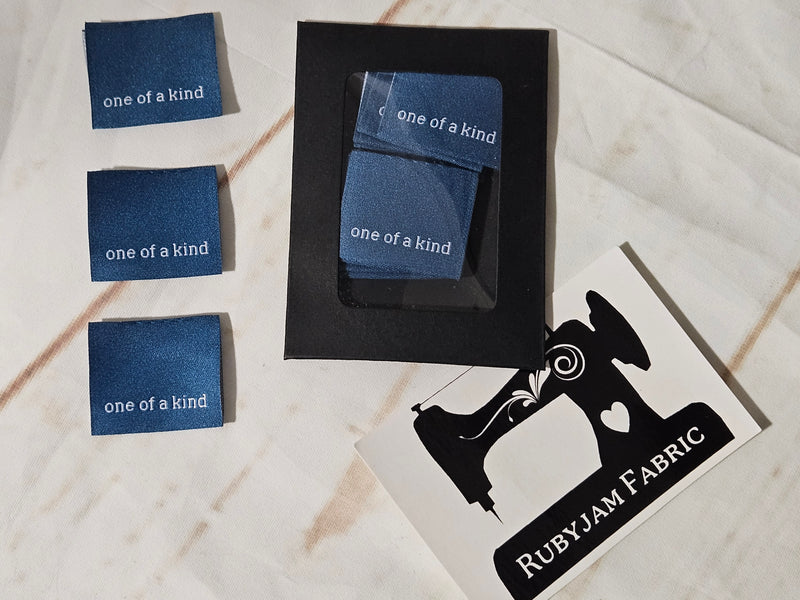 "One of a Kind", Teal Green, Woven Clothing Labels - Pack of 10