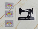 Kawaii Clouds Rainbow (Grey), Woven Clothing Labels - Pack of 10