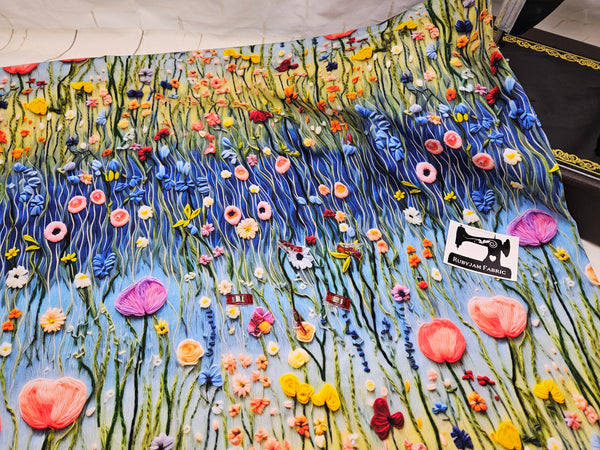 Wildflowers - cotton lycra - 150cm wide