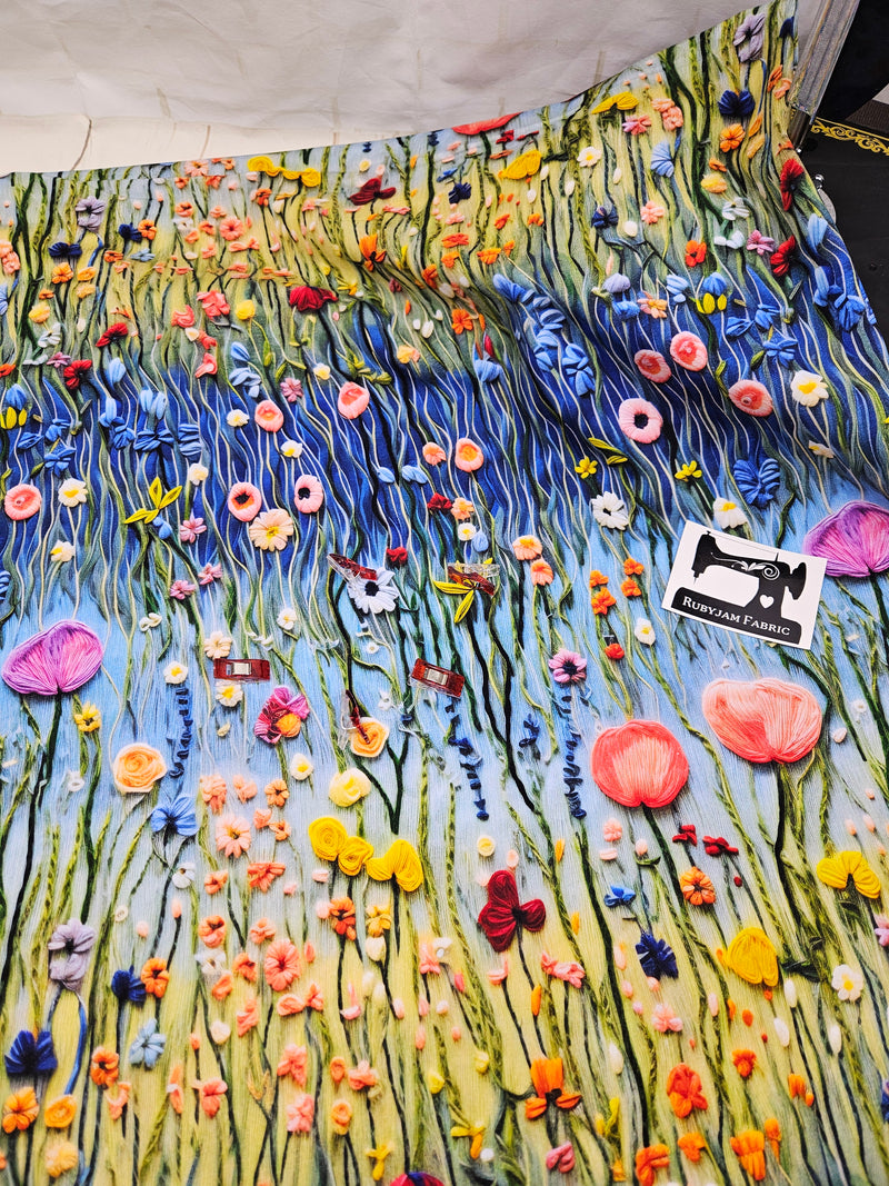 Wildflowers - cotton lycra - 150cm wide