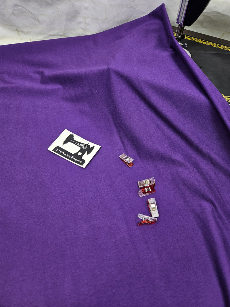 Really Purple - solid cotton lycra - 185cm wide - 220gsm