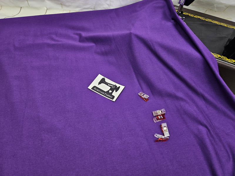 Really Purple - solid cotton lycra - 185cm wide - 220gsm