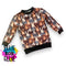 Faux Knitted Rabbits Brown - cotton lycra FRENCH TERRY - 150cm wide