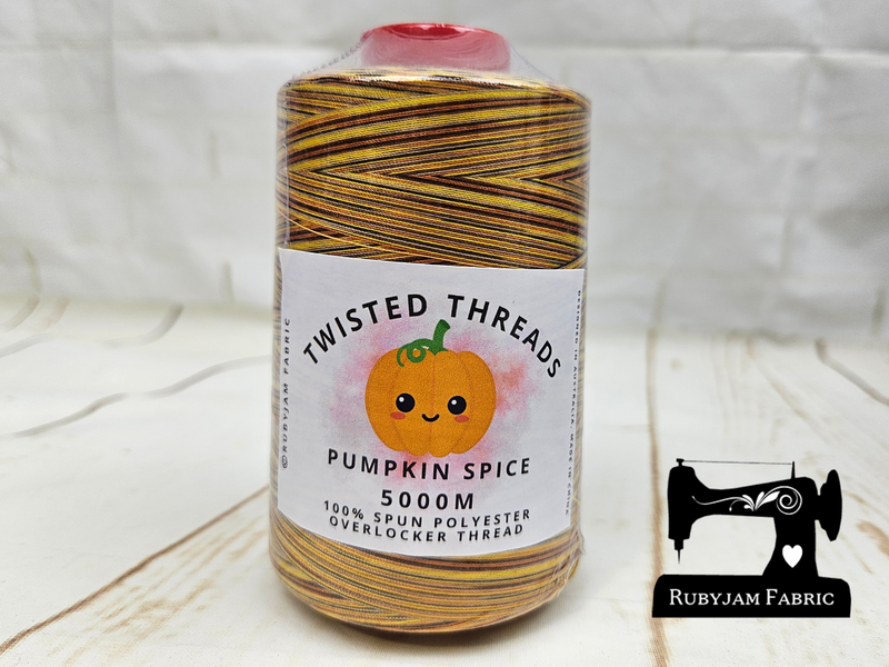 Variegated Overlocking Thread Pumpkin Spice - Twisted Threads - 5000M Variegated Overlocker Thread ...