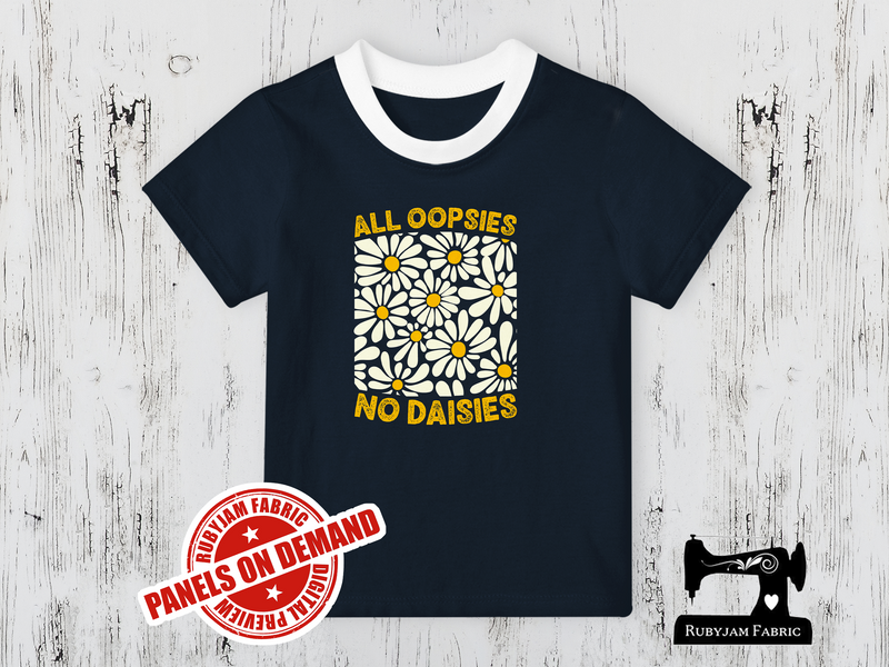 All Oopsies, No Daisies - NAVY BLUE - Panels On Demand