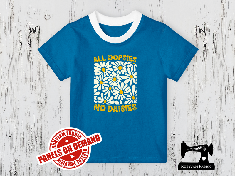 All Oopsies, No Daisies - TURQUOISE - Panels On Demand