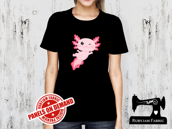 Axolotl Pink - BLACK - Panels On Demand