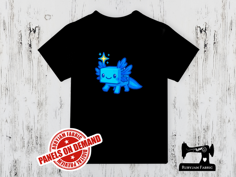 Axolotl Gamer Blue - BLACK - Panels On Demand