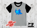Axolotl Gamer Blue - HEATHER GREY - Panels On Demand