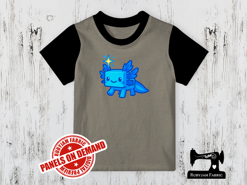 Axolotl Gamer Blue - LIGHT GREY - Panels On Demand