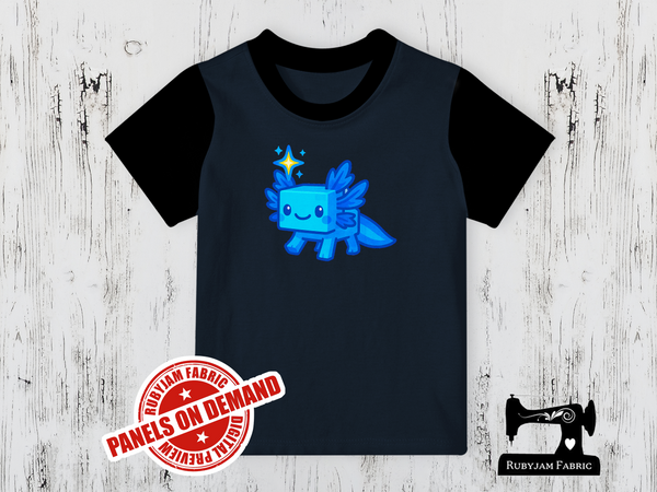 Axolotl Gamer Blue - NAVY BLUE - Panels On Demand