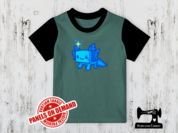 Axolotl Gamer Blue - SAGE GREEN - Panels On Demand