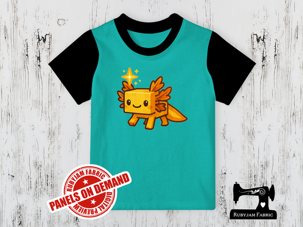 Axolotl Gamer Gold - MINT GREEN - Panels On Demand