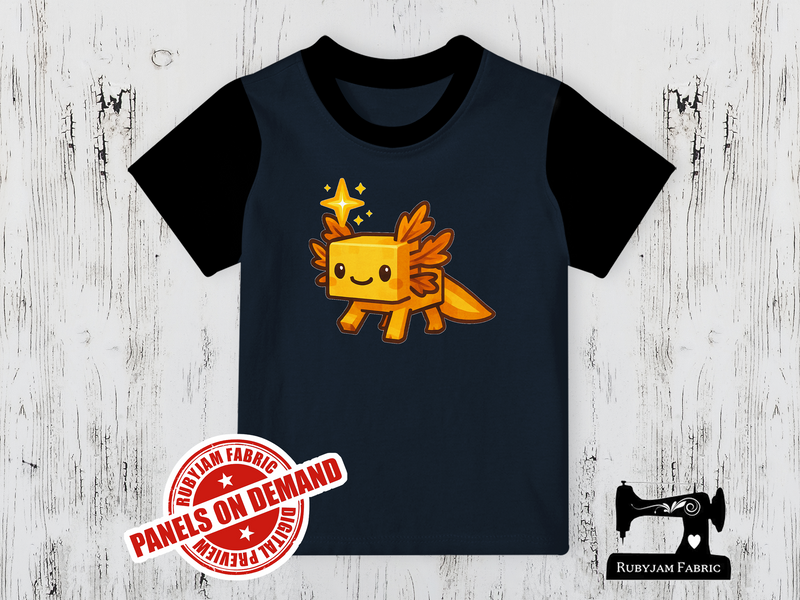 Axolotl Gamer Gold - NAVY BLUE - Panels On Demand