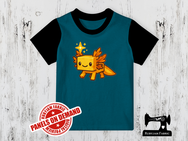 Axolotl Gamer Gold - TEAL BLUE - Panels On Demand